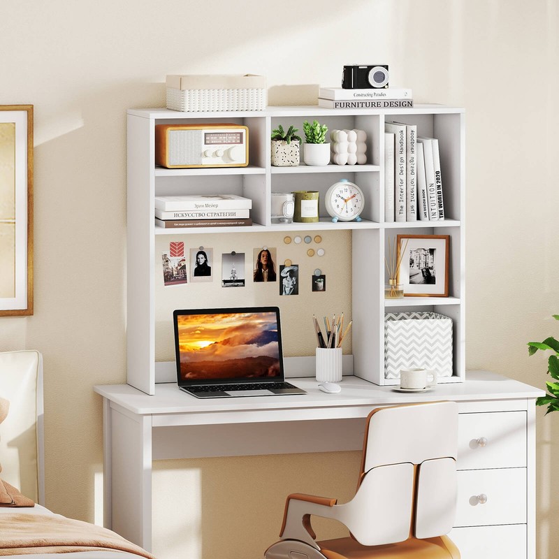 Desktop Bookshelf w/ 7 Open Cubbies & 3 Adjustable Shelves for Home Office Dorm gallery