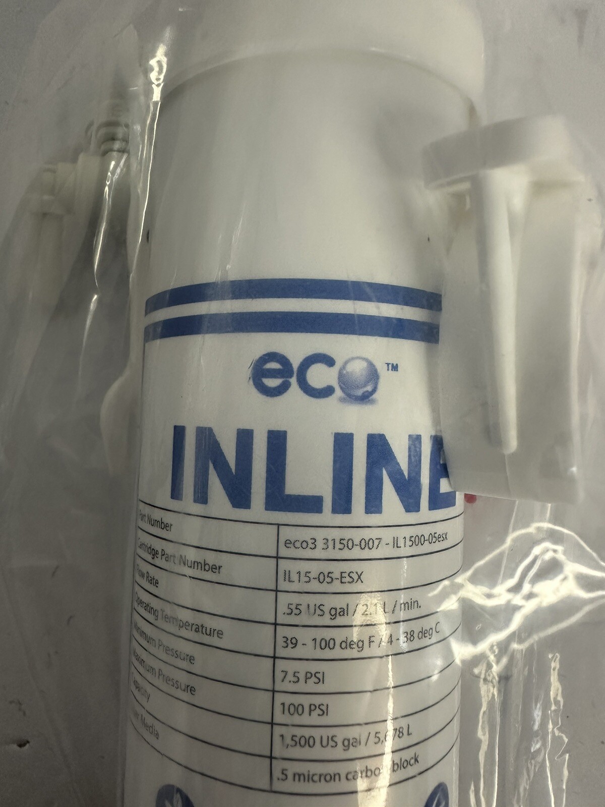 Eco Inline Refrigerator Water Filter ECO3 3150-007 **NEW SEALED** gallery