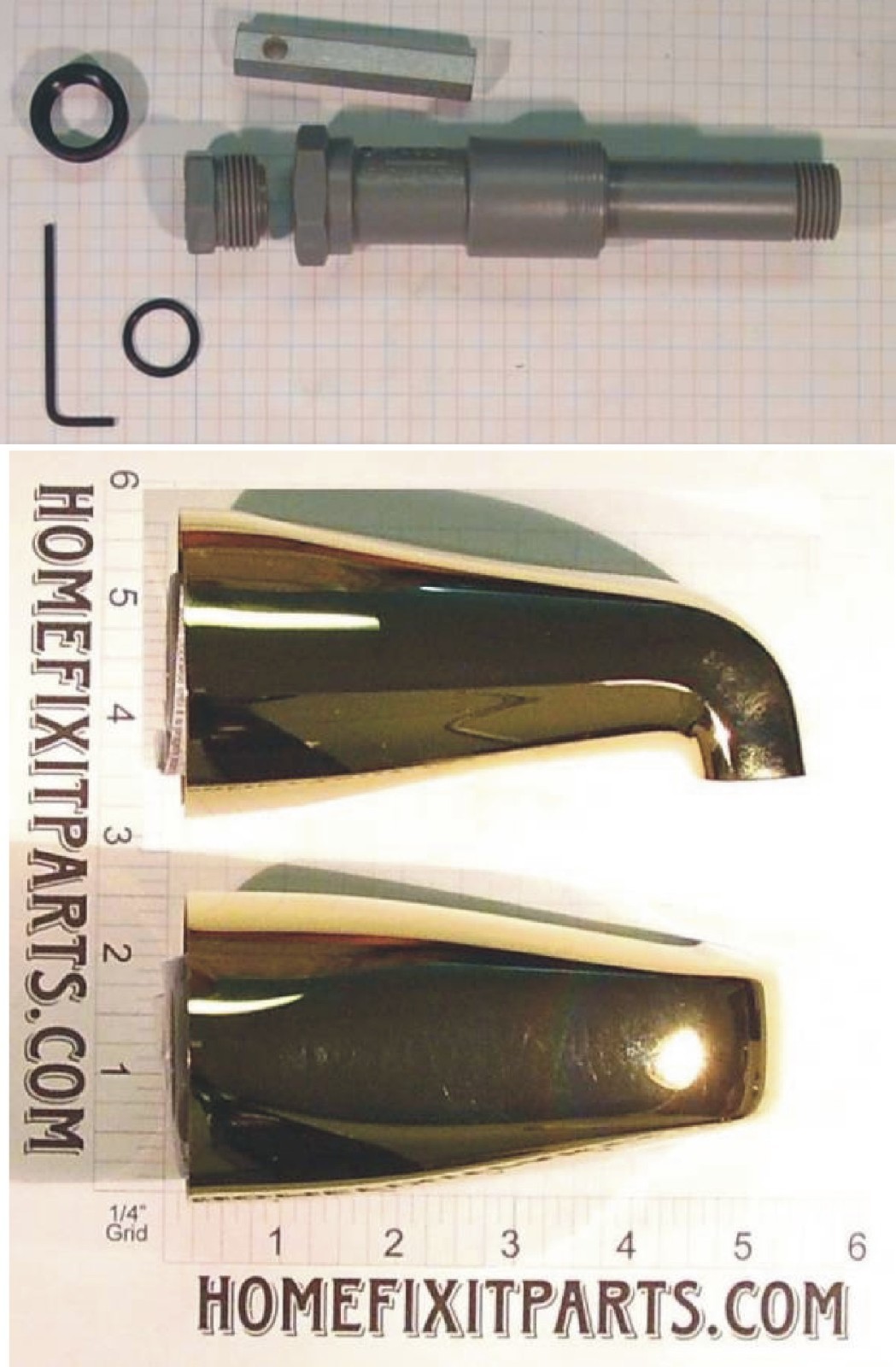 Universal Fit/Adjustable Tub Spout Polished BR. Finish Type 4 fits 1/2 inch cop. gallery