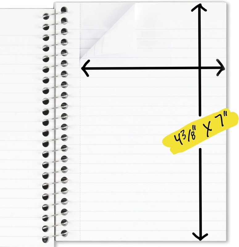 Five Star Spiral Notebook, 1 Subject, College Ruled Paper, 4-3/8" x 7", Personal gallery