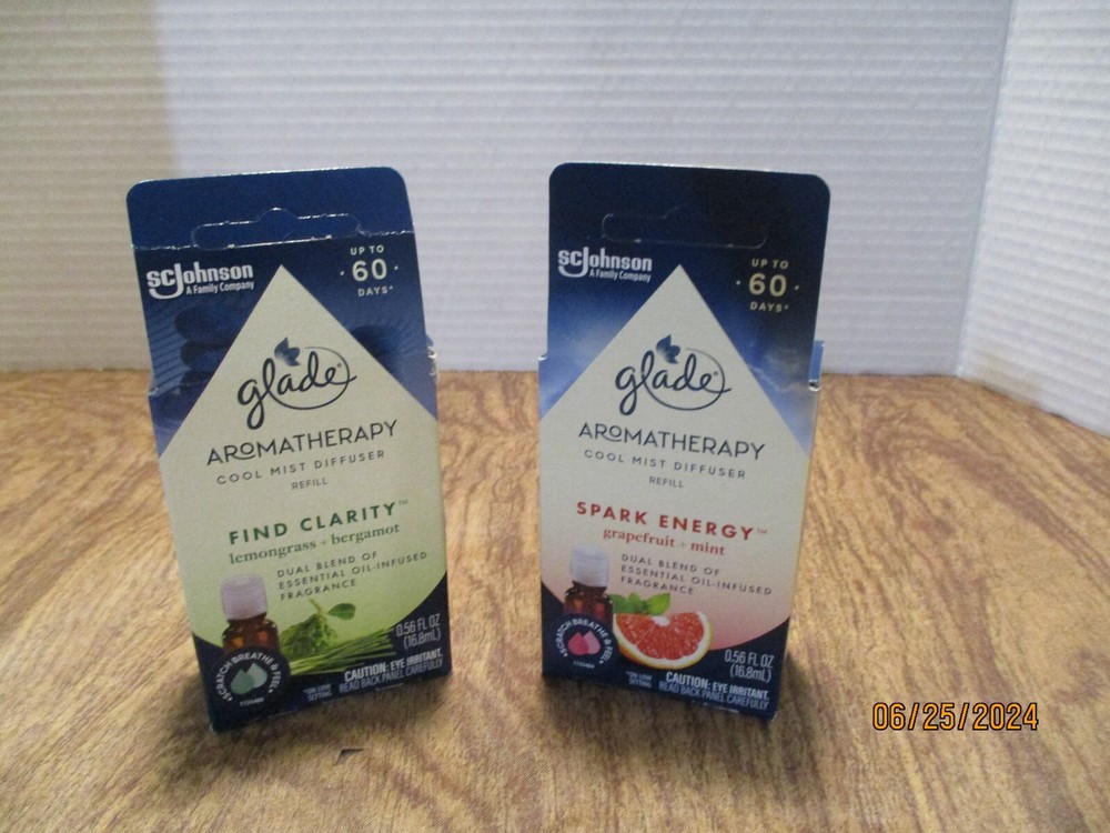 Glade Aromatherapy Cool Mist Oil Diffuser Refill, Find Clarity / Spark Energy
