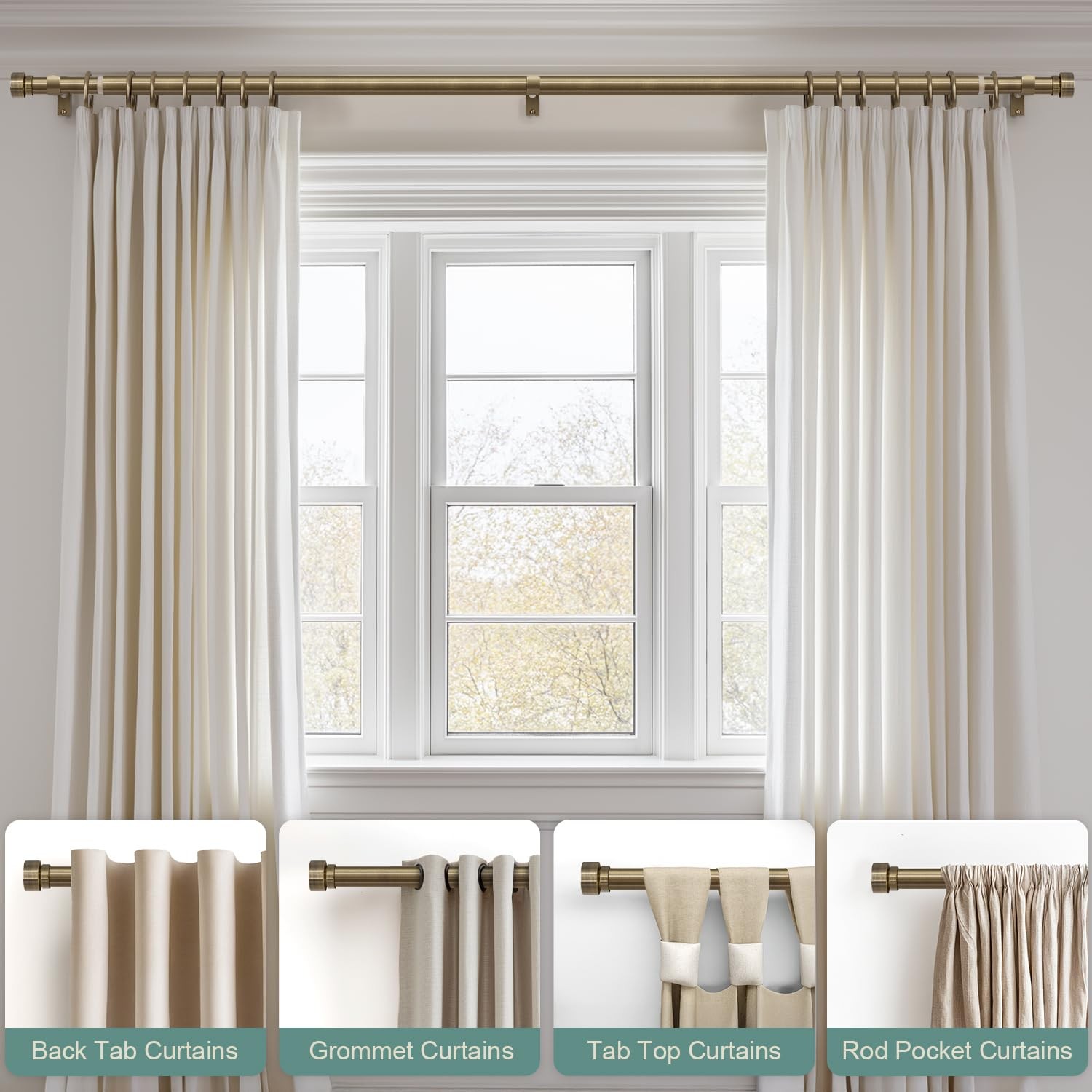 Curtain Rods 2 Pack 84 Inch Adjustable Heavy Duty Bronze Antique Lootkell Inches gallery