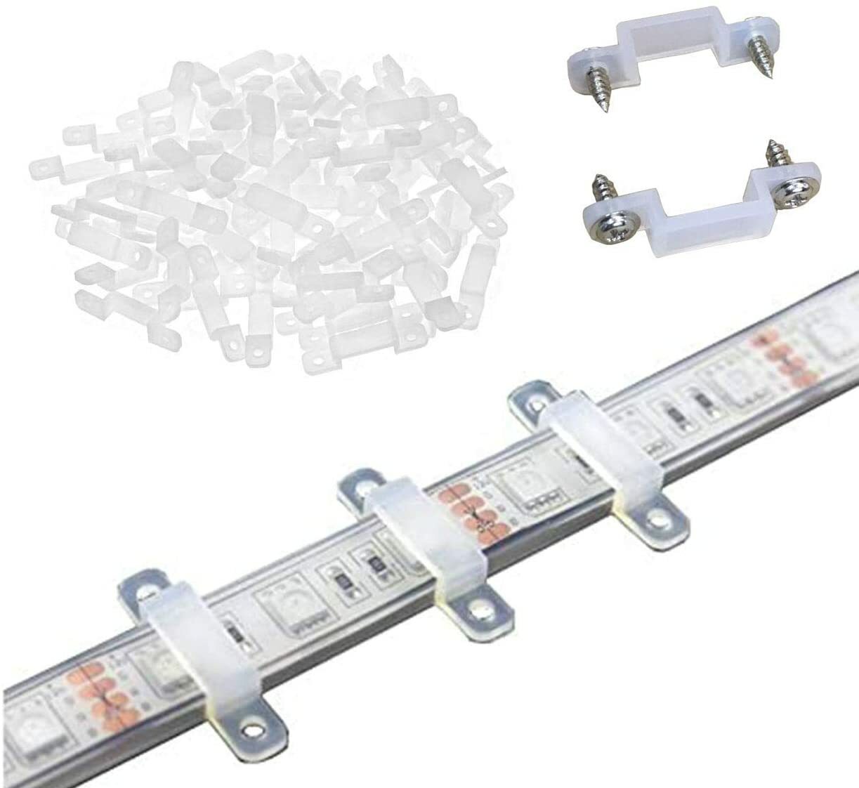 LED Strip Light Mounting Brackets , Silicon Fixed Clips with Screws gallery