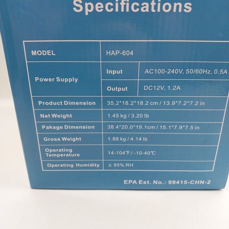 ECOSELF HAP-604 White Touch Control True HEPA Air Purifier New/Open Box gallery