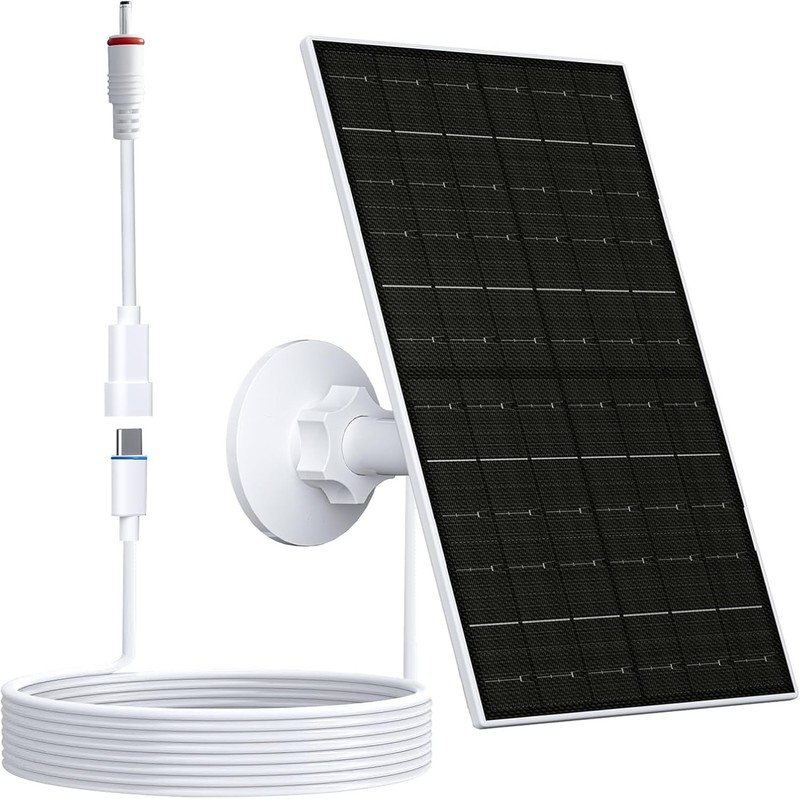 7W Solar Panel for Ring Security Camera Waterproof USB-C Adjustable Mount gallery