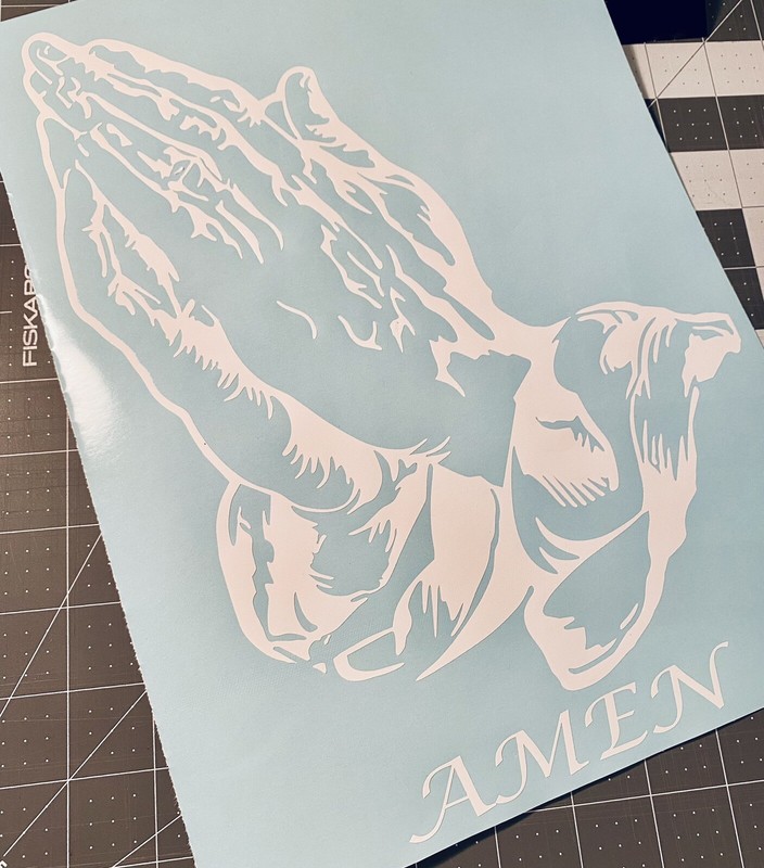 Vinyl Decal for Window - Praying Hands, Various Sizes & Colors gallery