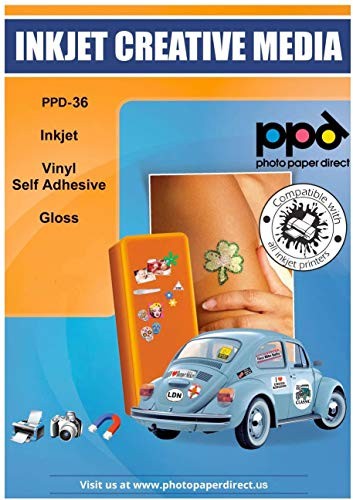 PPD 20 Sheets Inkjet Creative Media Waterproof Glossy Self Adhesive PVC Vinyl gallery
