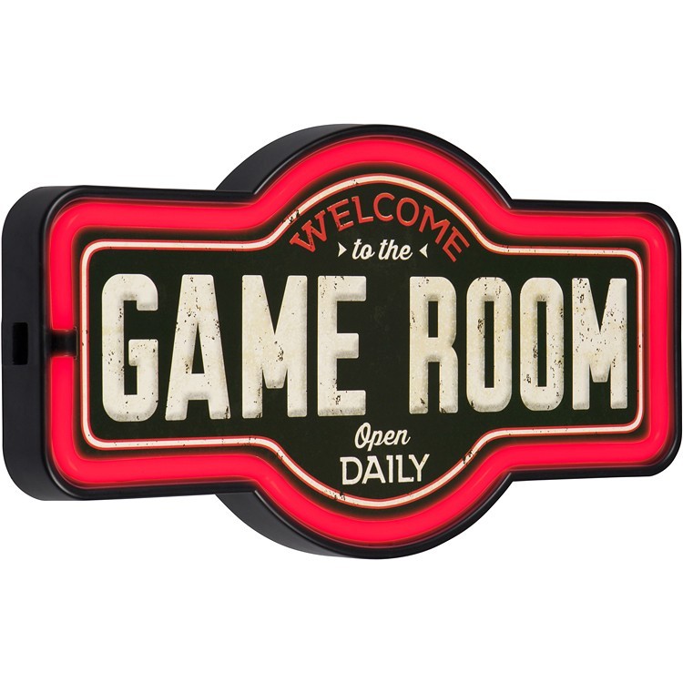 Game Room LED Neon Wall Sign Lighted Bar Man Cave Decor 17" USB or Battery gallery