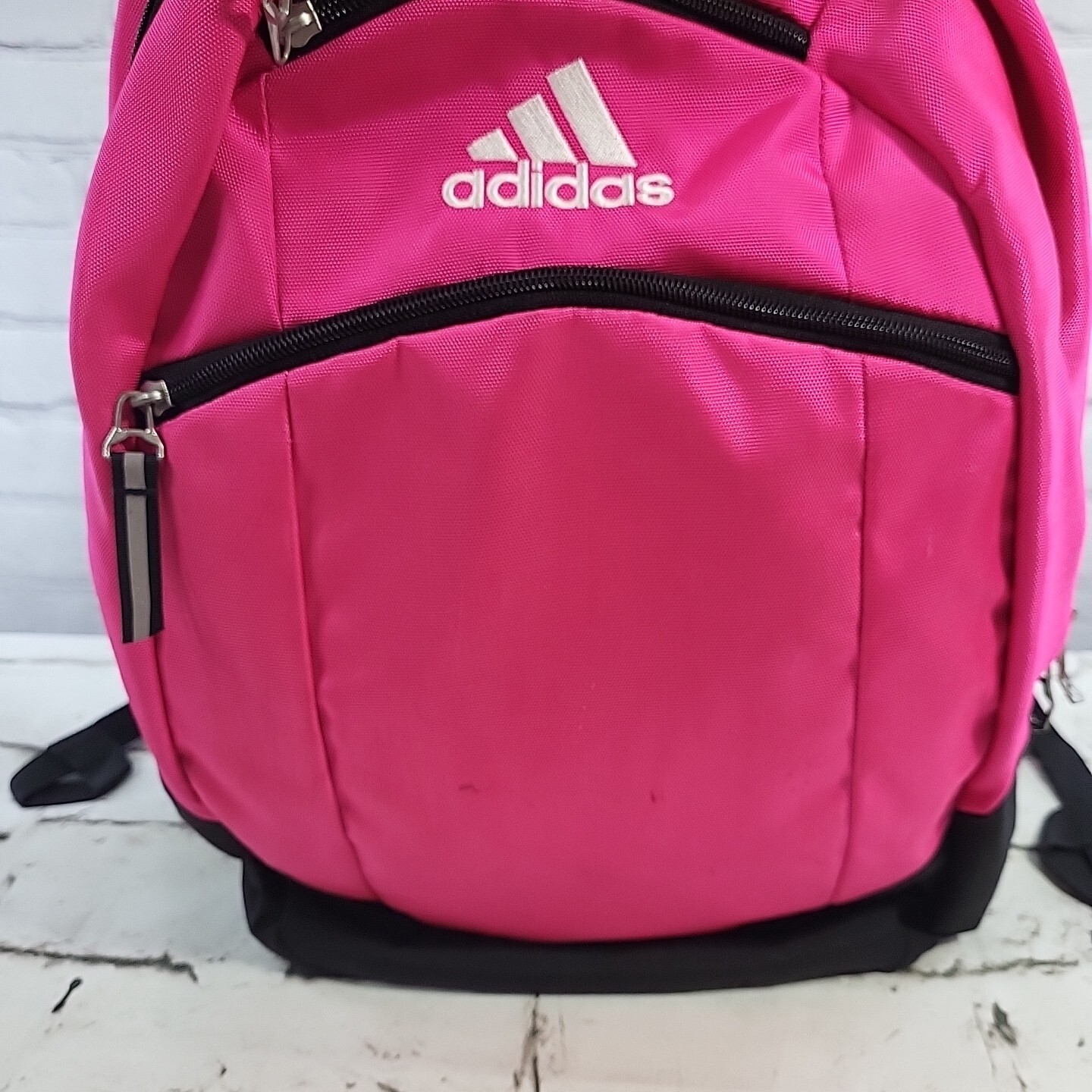 Adidas Pink Backpack Girls School Bag Multi Compartment Pockets 3