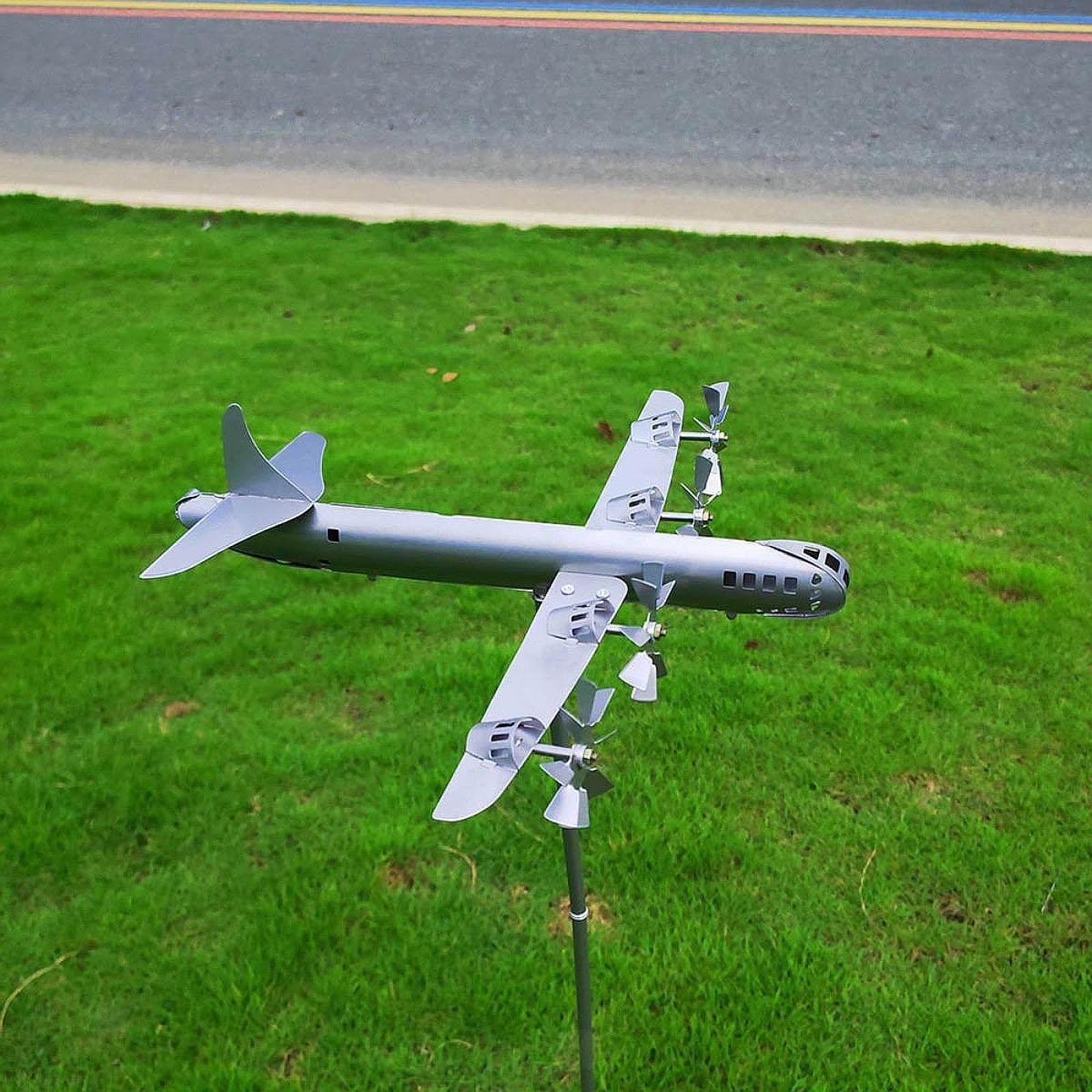 Outdoor Metal Wind Spinner - Airplane Design for Garden/Lawn/Balcony Decor gallery