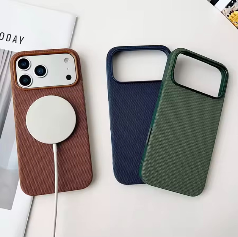 Luxury Tech Woven Magnetic Phone Case For iPhone 17 16 15 14 13 Series Cover gallery