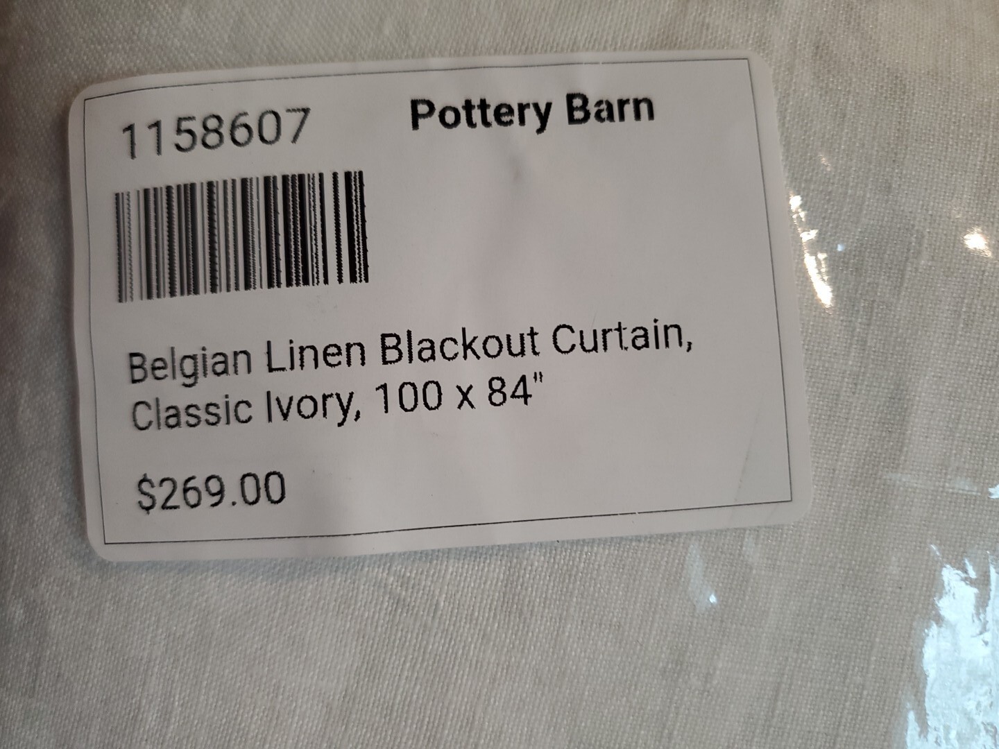 Pottery Barn Belgian Flax Linen Blackout Curtain 100x84Classic Ivory 1158607 gallery