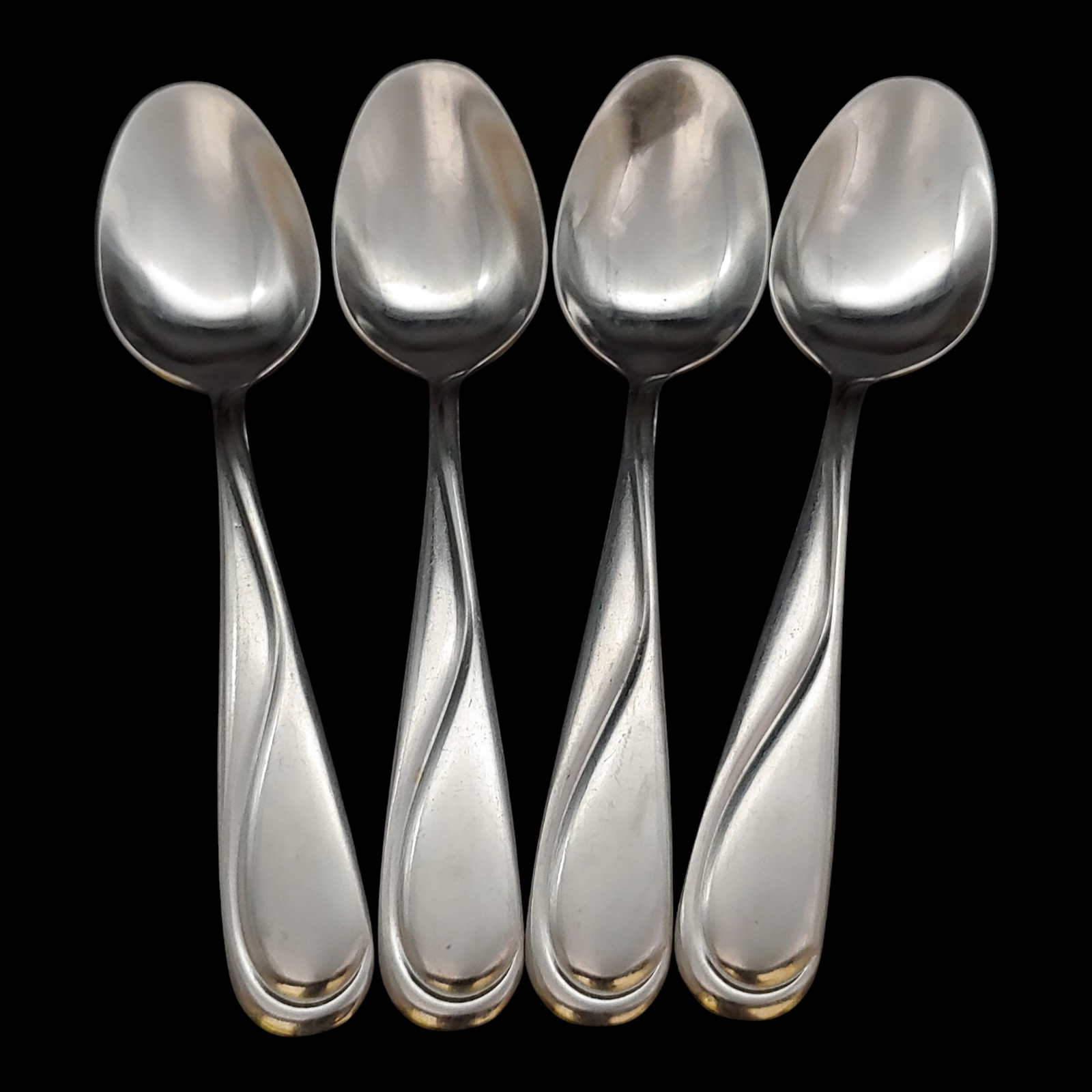 4 Hampton Silversmiths Swirl Teaspoons - 6 1/4" Stainless Steel China gallery