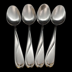 4 Hampton Silversmiths Swirl Teaspoons – 6 1/4″ Stainless Steel China