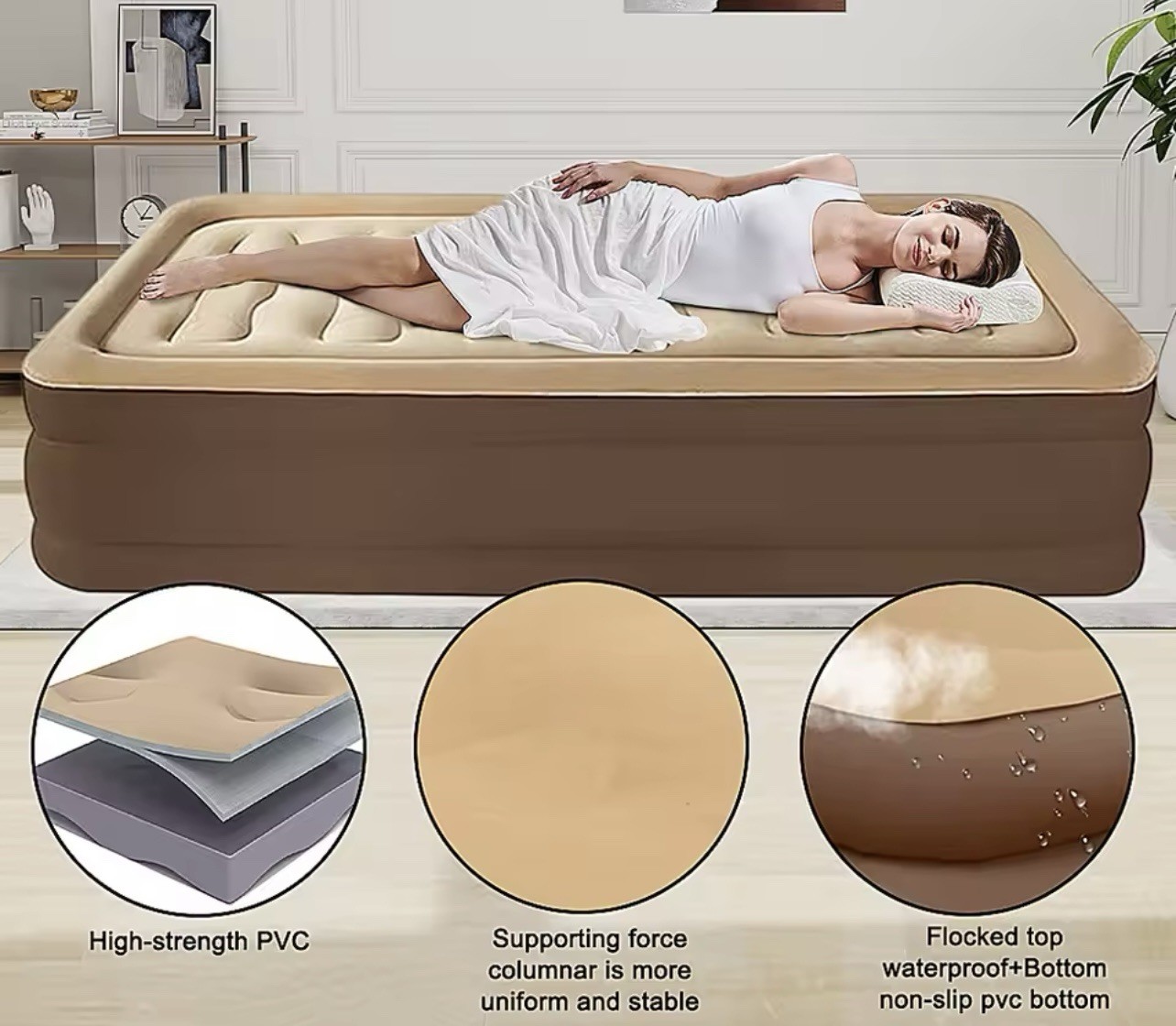 Camping Air bed 2 Persons Inflatable Mattress Camping Folding Home Indoor gallery