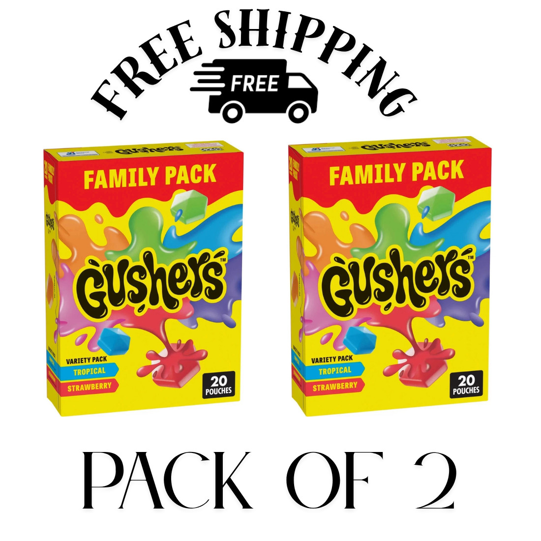 (2 pack) Gushers Fruit Flavored Snacks, Easter Basket Stuffers, 20 Ct, 16 oz gallery