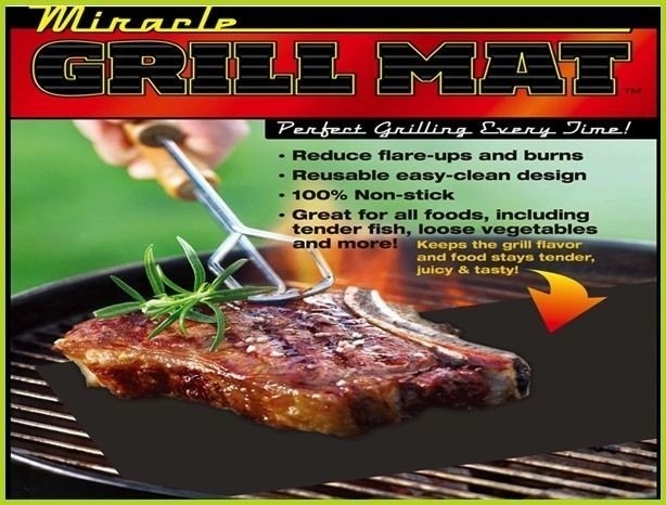 Miracle Grilling Mat Set Of 2 Non-Stick Grill Mats BBQ Bar B Que Barbeque Two gallery