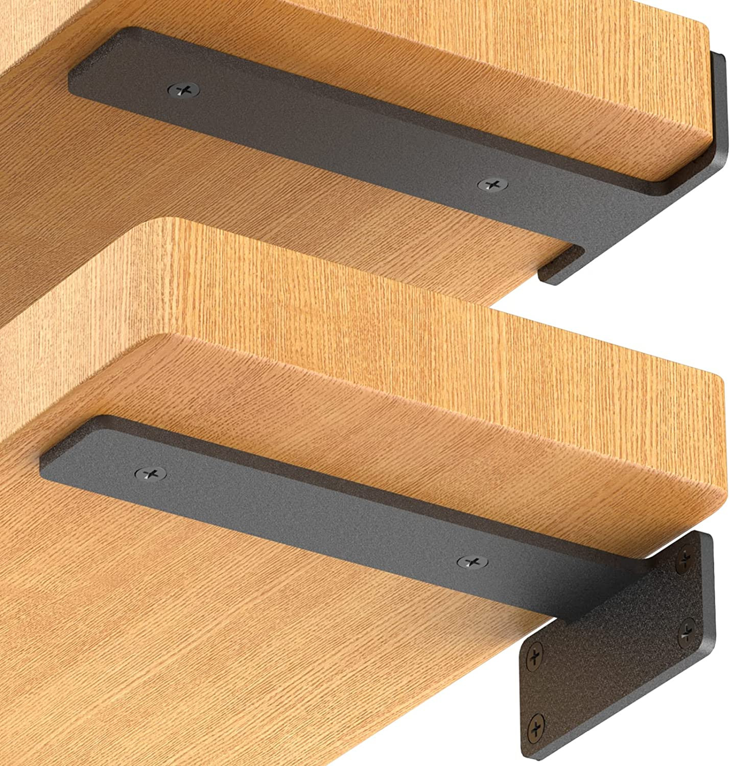 6 Pack Floating Shelf Brackets, 6 Inch Heavy Duty Industrial Shelf Bracket, Blac gallery