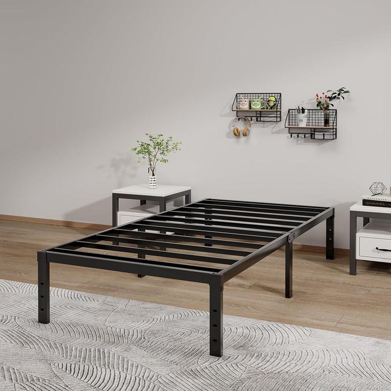 Metal Bed Frame W/ Storage Easy Assembly No Box Spring Needed Squeak Resistant gallery