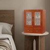 2-tier Storage Cabinet With 2 Drawers 36cm Double Door Wood Storage Cabinet gallery