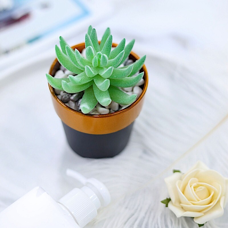 6 pcs 3-Inch Metallic Round PLASTIC FLOWER PLANT POTS Wedding Party Supplies gallery