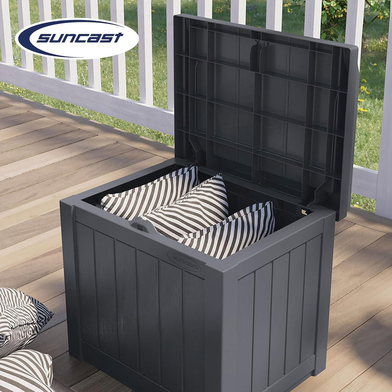 2 Pack Small Deck Box Storage W/Bench Seat for Indoor & Outdoor Use, 22 Gal., Cy gallery