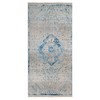 Machine Woven Crossweave Polyester 2'6''x9'10'' Runner Area Rug Oriental Blue BB gallery