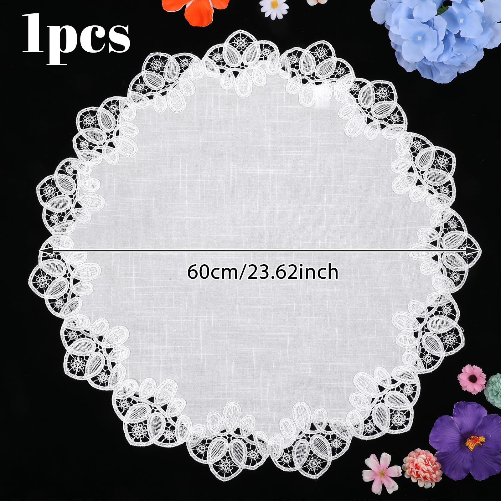 European Antique Jacquard Lace Table Doilies 24Inch Round Doily Tablecloth Table gallery