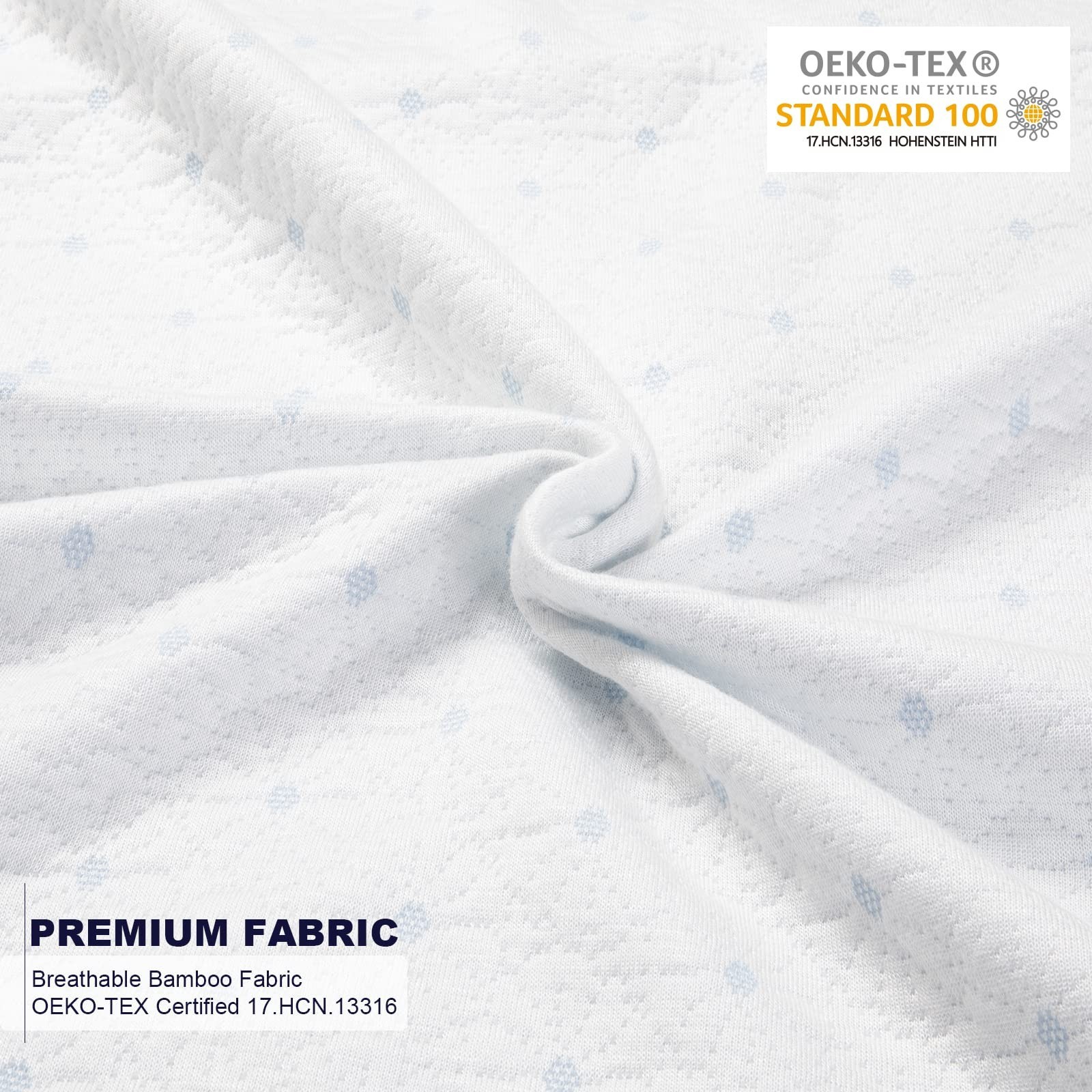 4 Inch Queen Mattress Topper Cover, Bamboo Zippered Cover for Mattress Topper... gallery