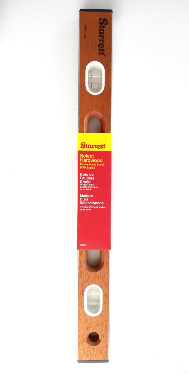 Starrett MPH-24 24" Hardwood Level with Clear Vials gallery
