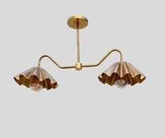 2 Light Elegant Ceiling Flushmount light Pendant Mid Century Modern Raw Brass