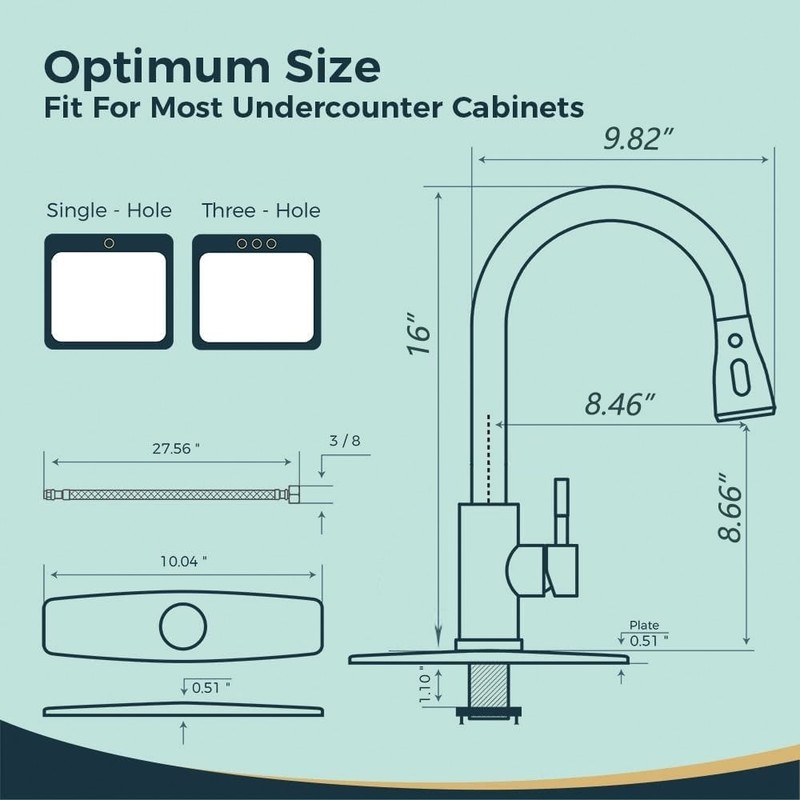 PHANCIR Kitchen Faucet Pull Down Sprayer Brushed Nickel Single Handle FREESHIP gallery