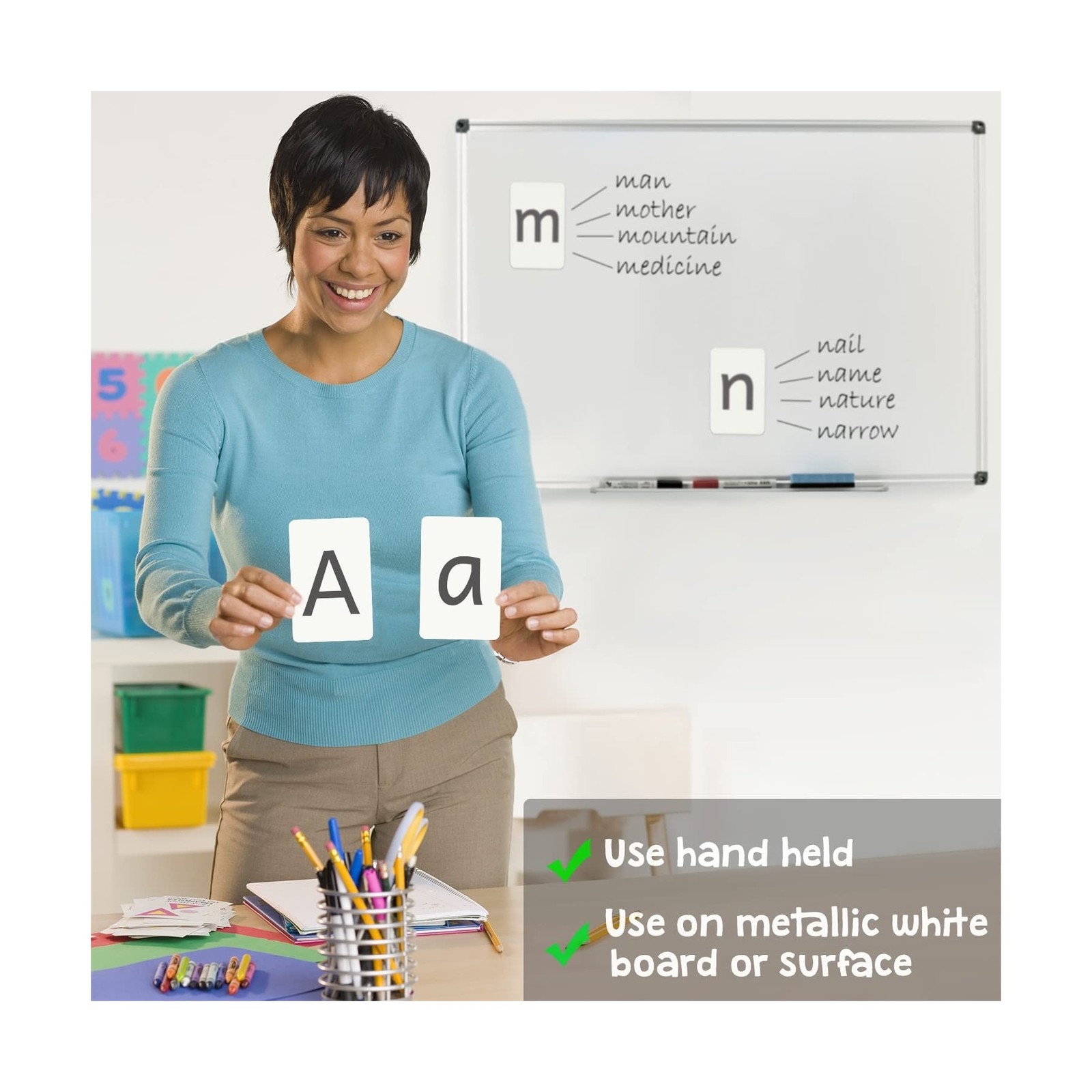 Magnetic Big Alphabet ABC Flash Cards - 52 Sturdy Uppercase & Lower... Fast Ship gallery