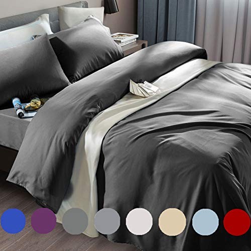 Bed Sheet Set Super Soft Microfiber 1800 Thread Count Luxury Queen Dark Grey gallery