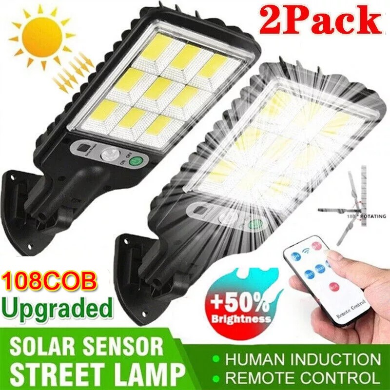 2/8X LED Solar Flood Light Motion Sensor Wall Street Yard Outdoor Security Lamp gallery