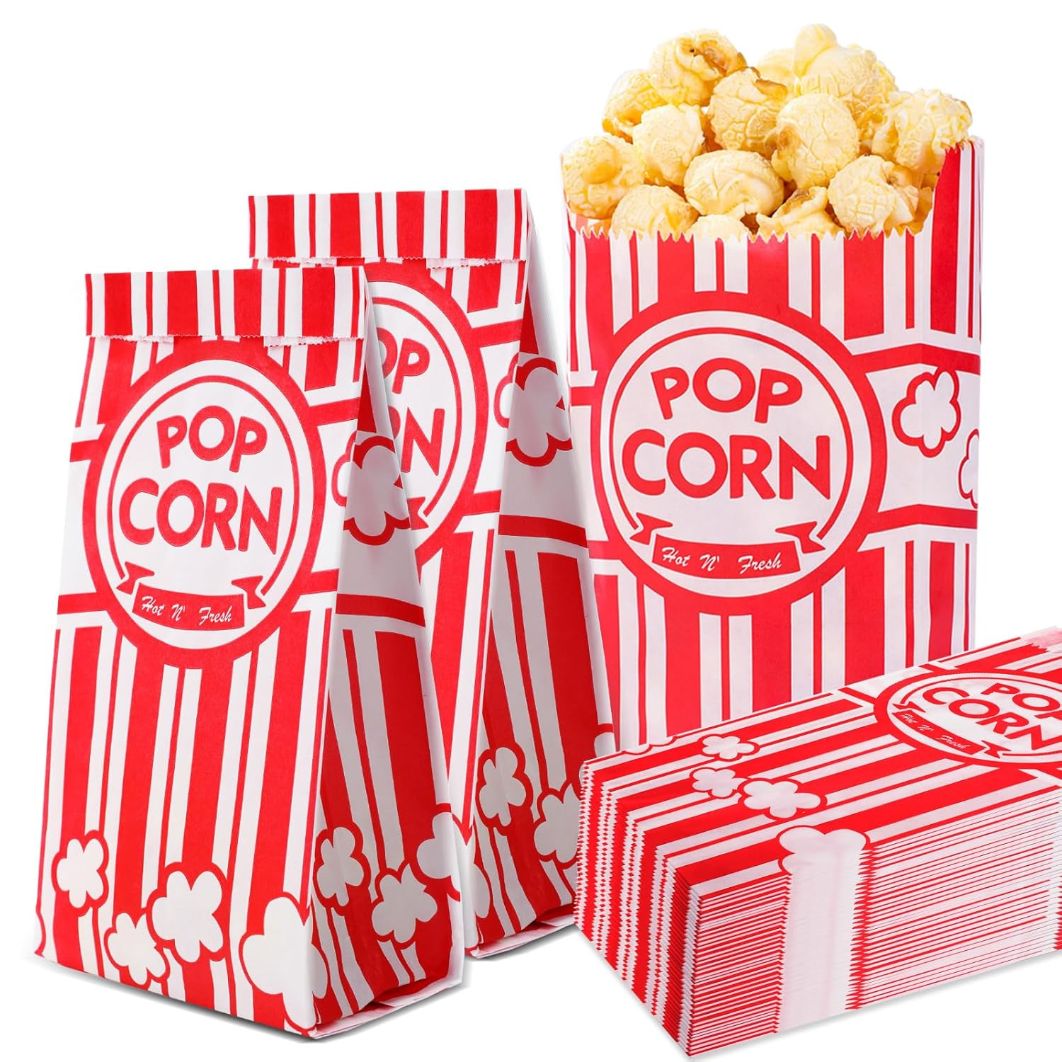 100 Pack Popcorn Bags Disposable Food Grade Treat Bags Movie Party 1 Oz gallery