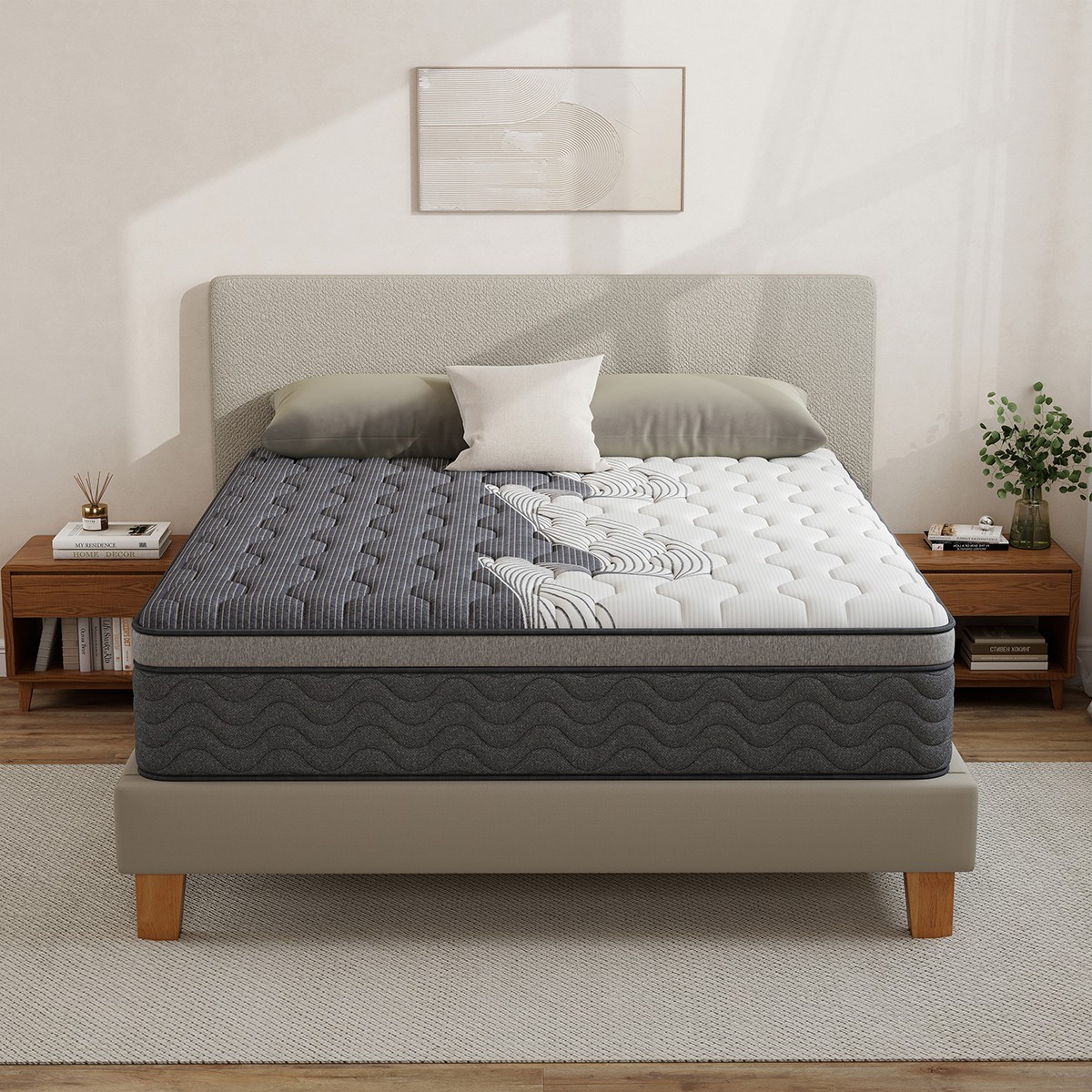 12 Inch Full Queen King Size Mattress Medium Firm Soft Memory Foam Hybrid Spring gallery
