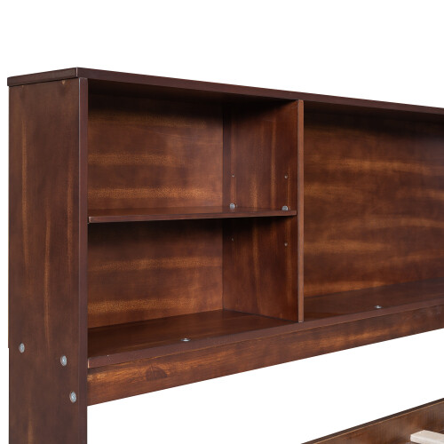 Full Size Captain Bed with Bookcase & Drawers Wood Daybed with Storage Headboard gallery