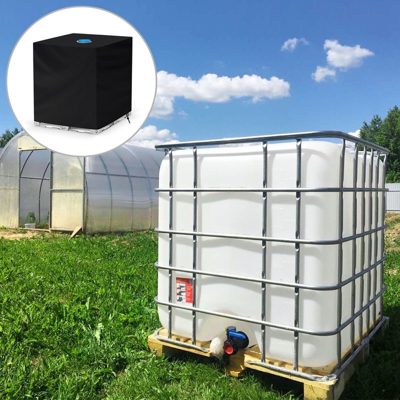 Waterproof outdoor protective cover for 1000-liter (275-gallon) IBC containers gallery
