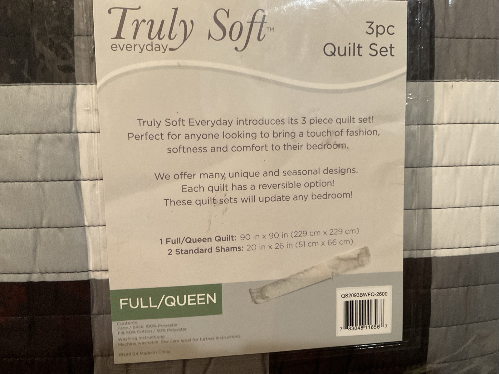 Truly Soft Everyday 3 Piece Black Grey Quilt Set Full/Queen Black White Checker gallery