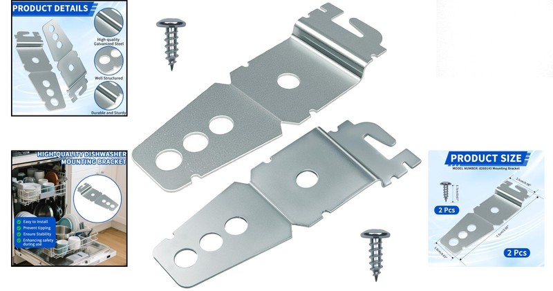 Dishwasher Mounting Brackets 2 Pack - Universal Fit for Major Brands gallery