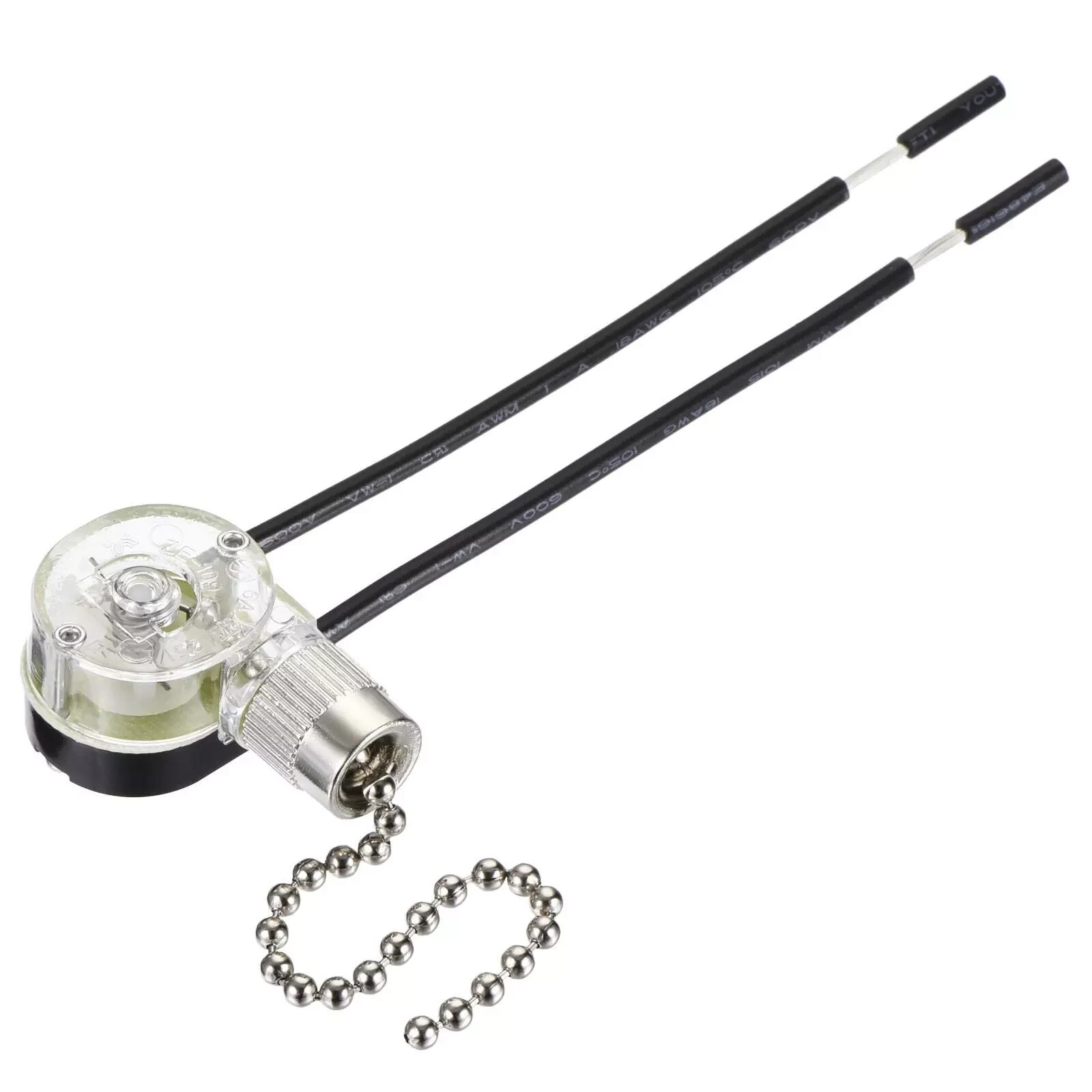 Pull Chain Switch On-Off for Ceiling Fan Lamp Light Clear nickel gallery