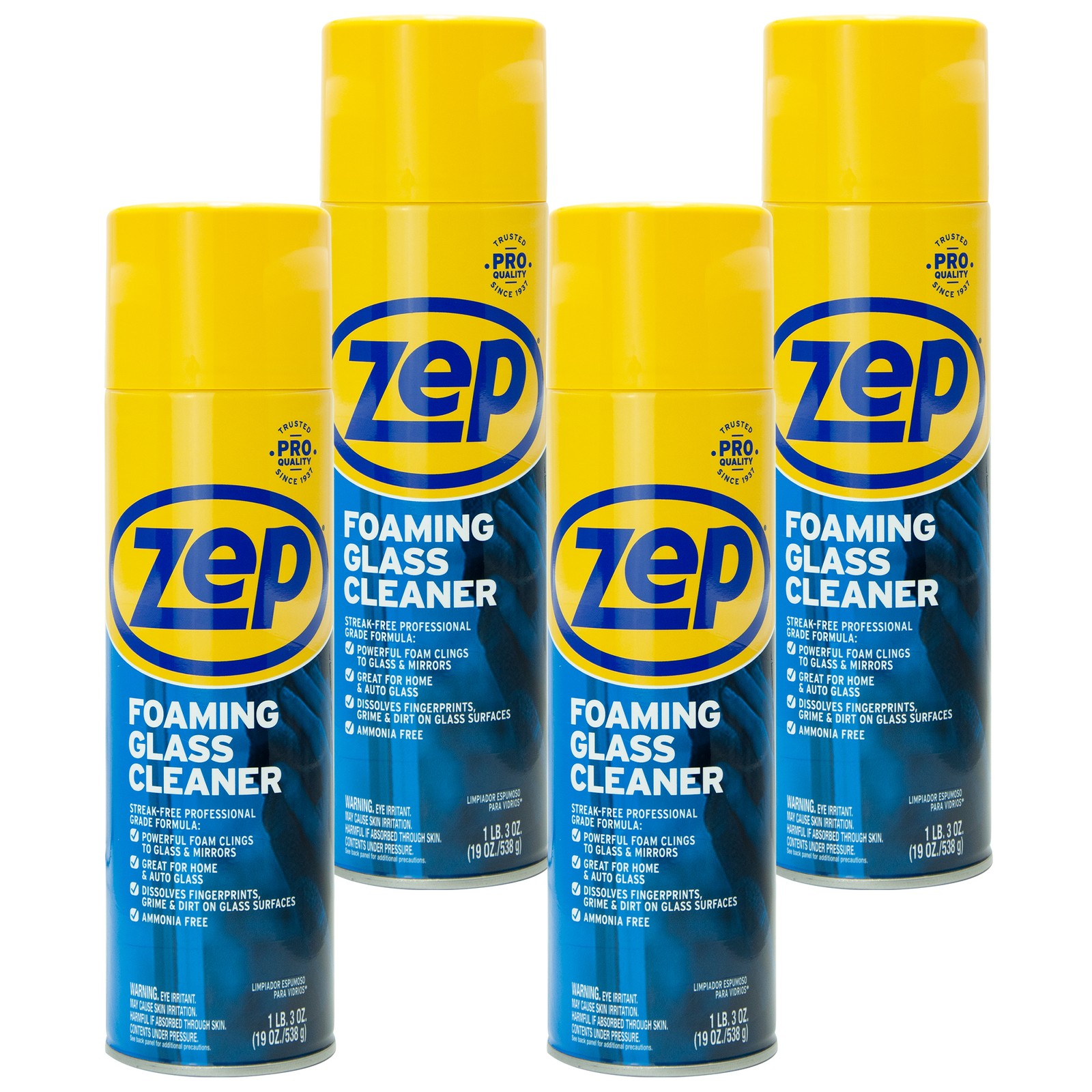 Zep Foaming Glass and Plexiglass Cleaner - 19 oz (Case of 4) ZUFGC19 gallery