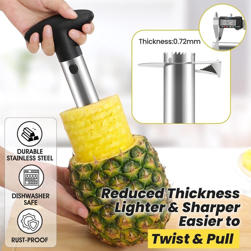 Premium Pineapple Corer and Slicer Tool - Sharp Pineapple Cutter gallery