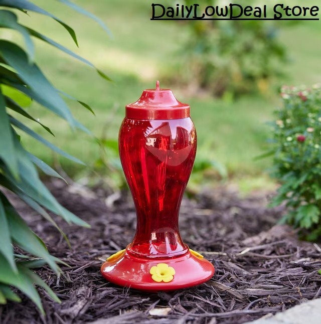 Style Selections Red Hummingbird Feeder Plastic Nectar 24oz Bird Feeders Hanging gallery