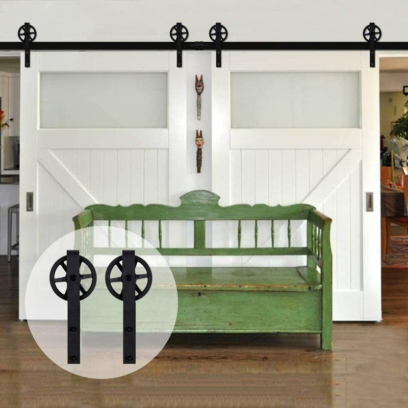 4FT-16FT Sliding Barn Door Hardware Kit Hanger Set for Single/ Double Door gallery
