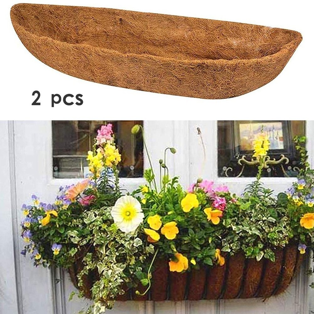2Pcs Coco Trough Liners 24" 30" 36" 48" Wall Planter Basket Replacement Liners