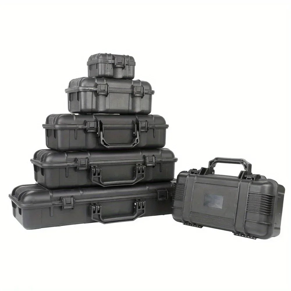 6 Sizes Black Hard Shell PP Toolbox Shockproof Portable Tool Storage Case gallery