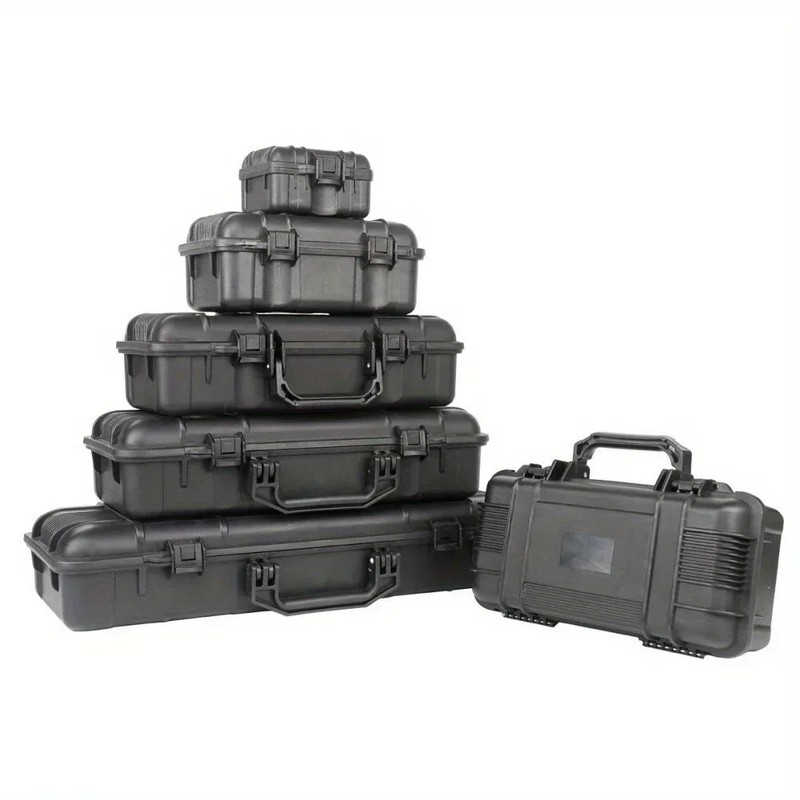 6 Sizes Black Hard Shell PP Toolbox Shockproof Portable Tool Storage Case gallery