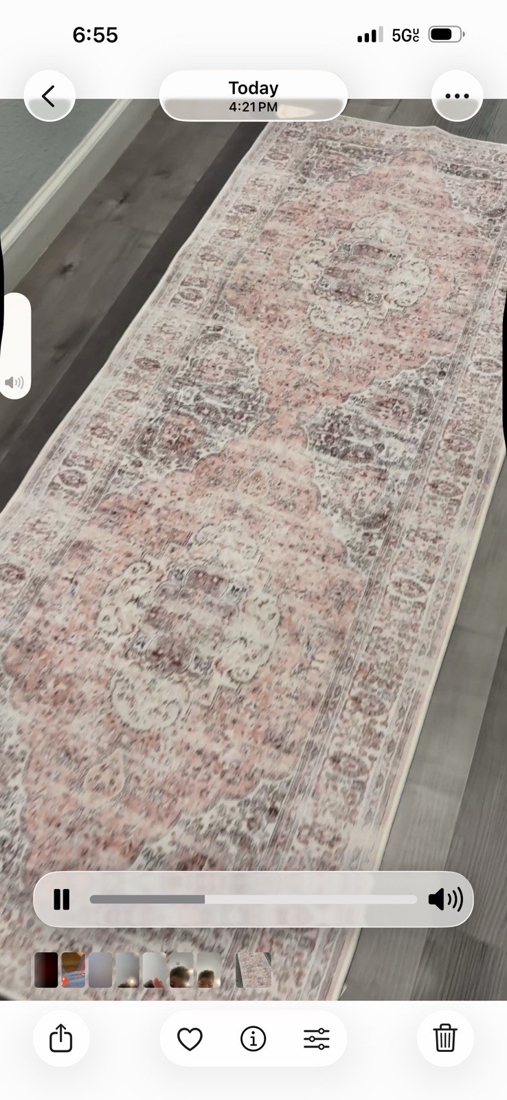 Non-Slip Machine Washable Floral Runner Rug, Pink Beige Gray, 2 x 8 ft gallery